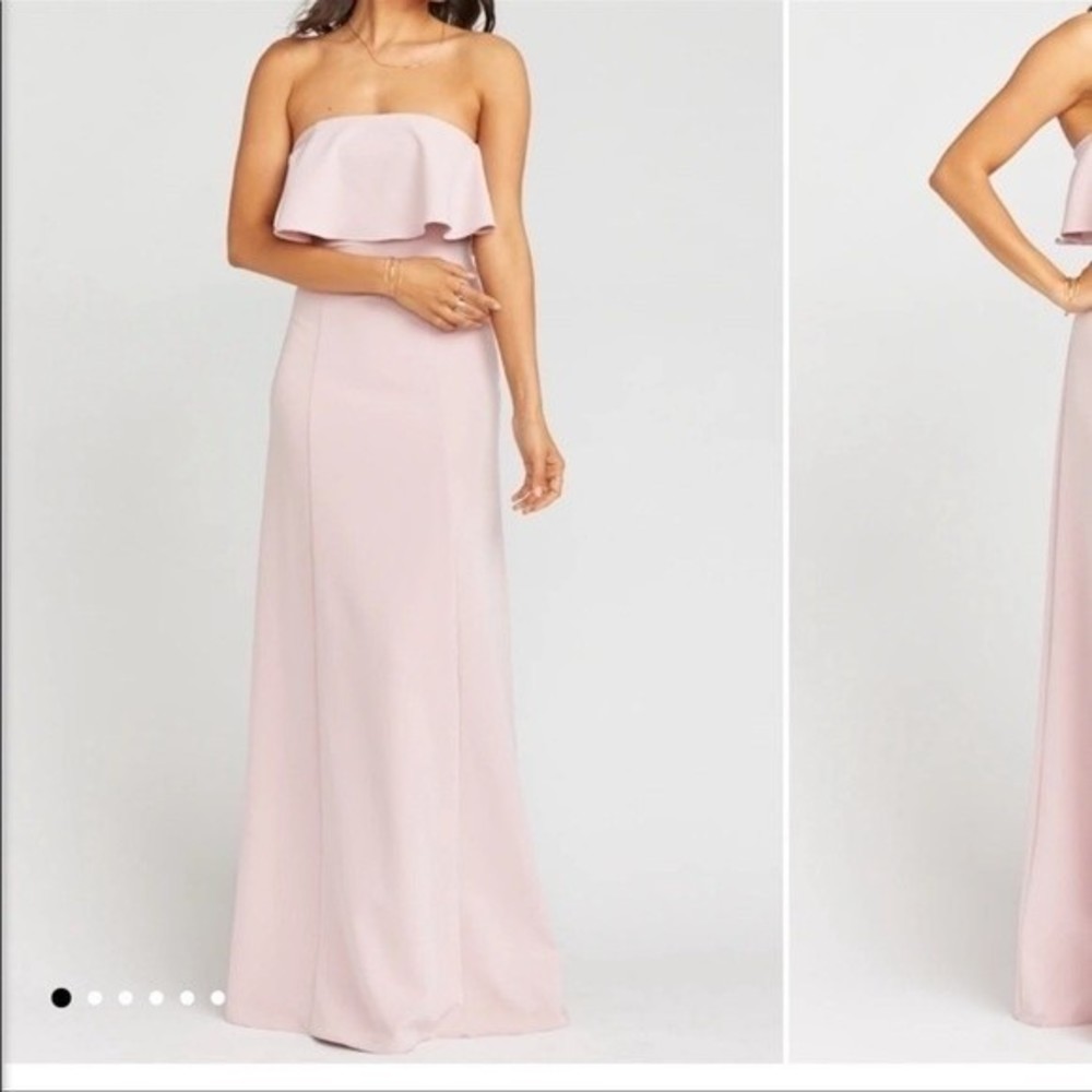 Show Me Your MuMu Monaco Ruffle Gown Vintage Rose